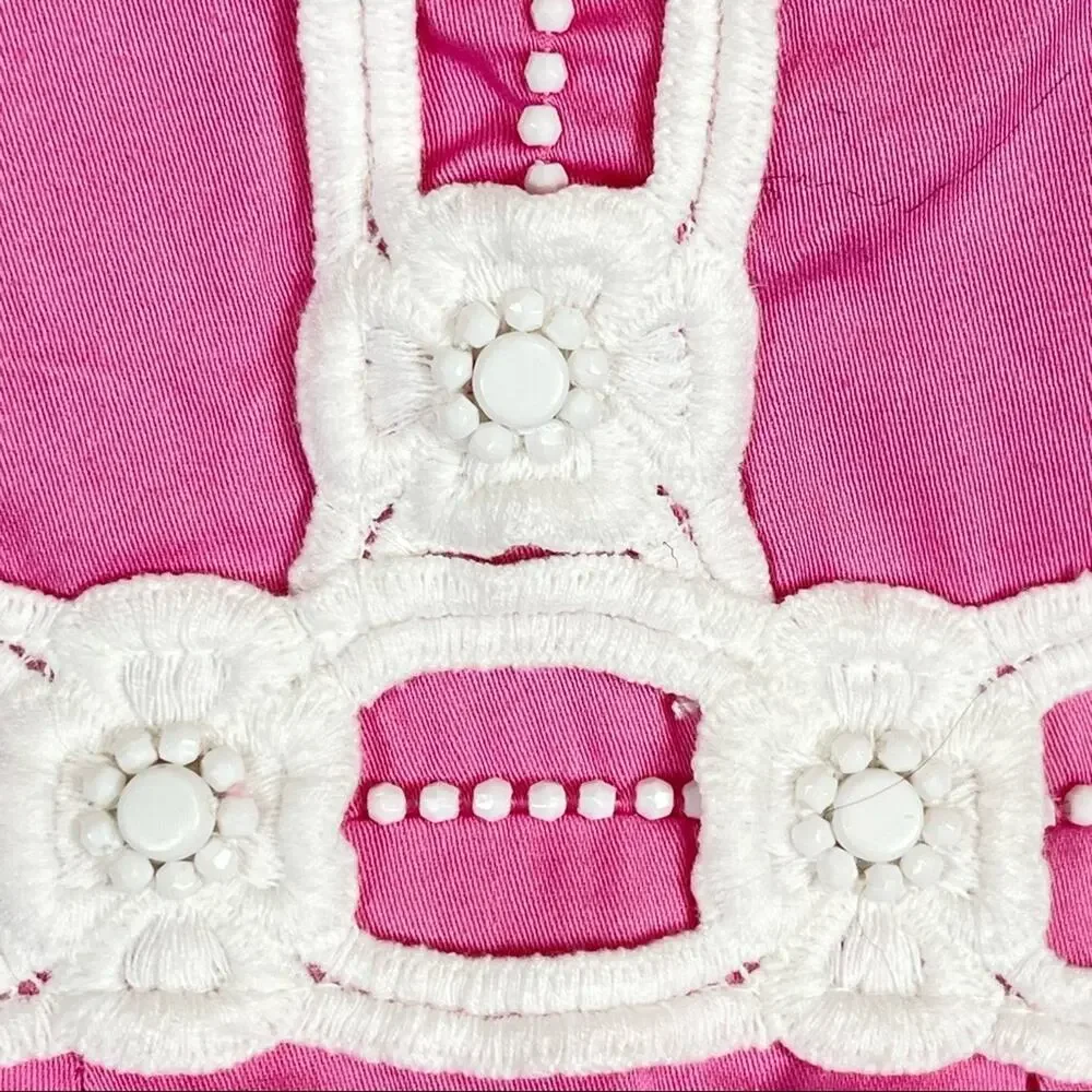 Lilly Pulitzer Strapless Fit Flare Resort Wear Dress Pink White Size 4 - Picture 11 of 12